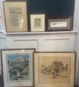 * Lithographs: Tomas de Mello, Ships in Harbour; Jean-Eugene Bersier, Salpetriere, Paris; Sebastian 