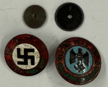 Military: Third Reich Party Badge (NSDAP) Maker’s stamp Ges Gesch, the front in red, white, black an