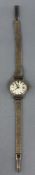 Watches: Ladies 9ct gold Omega automatic, 17mm round silver-coloured dial with batons and date at th