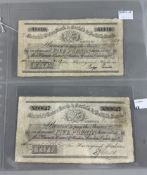 Banknotes: Norwich Crown Bank and Norfolk & Suffolk Bank for Harvey & Hudson, £5 note serial