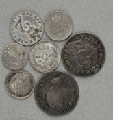 Coins: Maundy Money William and Mary silver 4 pence, George II 3 pence and 1 penny, George III 2 pen