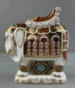 Ceramics: Royal Crown Derby; a larger paperweight in the form of an Indian elephant, 21cm, date code