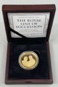 Coins: a cased 2013 Cook Islands 22ct gold $200 coin, weighing 1oz, produced to commemorate the birt
