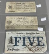Banknotes: Glastonbury & Shepton Mallet Bank, For John Fry & Thomas Porch, £5 note serial nu