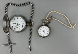 Watches: a silver half hunter stem wind pocket watch by JW Benson, Birmingham 1927; an open faced si