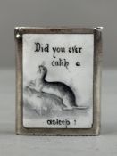 Silver: The John Ellis Collection- a Victorian enamelled vesta case of shallow rectangular form by L
