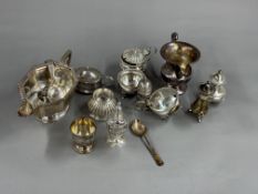 Silver: a white metal sauce boat of octagonal form, gadrooned rim, bearing Indian hallmarks for Hami