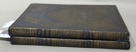 Books: Tallis, The Crystal Palace, blue leather-bound, gilt illustrations to the front cover and
