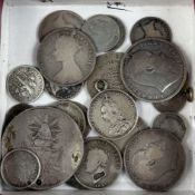 Foreign and British Coins: silver mostly 92.5, from George III to George V, the foreign coins with h