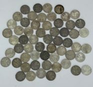 Coins: German 5 Mark coins condition varies from fine to extremely fine, dates 1951 x 19, 57, 65, 66