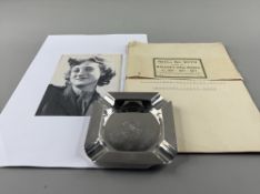 Militaria: Mechanised Transport Corps, a silver ashtray by Mappin and Webb, hallmarked for London 19