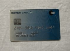 Movies: James Bond's (Daniel Craig) BERNER BANK debit card from Martin Campbell's Casino Royale (200
