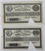 Banknotes: Wisbech & Lincolnshire Bank for Gurney Birkbeck Barclay & Baxton, £5 and £10 note