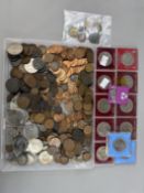 Coins: British coins, cupronickel, brass, copper, includes 24 crowns, most uncirculated, gaming toke