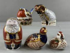 Ceramics: Royal Crown Derby; a group of five paperweights, to include a Bakewell duckling, 8cm, date
