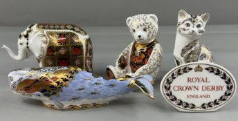 Ceramics: Royal Crown Derby; a group of four boxed paperweights, consisting of an Oceanic Whale, dat