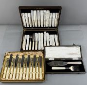 Silver Plate: an oak cased 24 piece set of fish cutlery by G W Shirtcliffe & Son, apparently unu