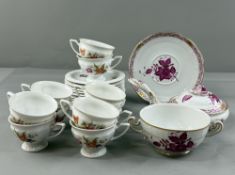 Ceramics: Herend- a Raspberry Apponyi pattern lidded sauce tureeen with elongated handle, 19cm, a ma