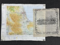 Silk Scarves: The Industrial Palace 1862, silk scarf, central picture of the exhibition with visitor