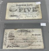 Banknotes: North Wilts Bank, Specimen perforated for skipper & East Branches at Devizes & Tr