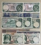 Banknotes: Bank of Scotland, Robertson £1 x 2, serial numbers A/8 901207, A/19 041155, EF, J B Burke