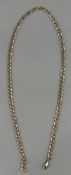 Jewellery: a yellow metal hammered curb link necklace, the replaced clasp marked 9kt but the chain i