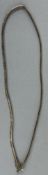 Jewellery: a 9ct three colour gold snake effect necklace, overall length 41cm, 16.9g.