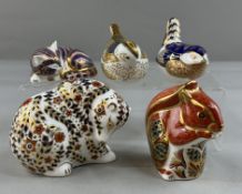 Ceramics: Royal Crown Derby; a group of five paperweights, to include a red squirrel, 9cm, dated 200