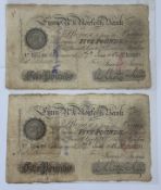 Banknotes: Goldsithney for Gundry’s & Co, £1 notes (2) serial number 709, dated 20th Nov 1817, s