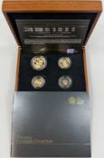 Coins: The 2013 Sovereign Collection- four encapsulated 22ct gold proof coins, a double sovereign, a