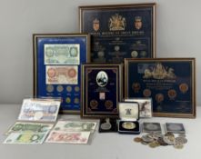 Coins: 'The Royal History Of Great Britain', a framed set of coins, mainly reproductions, dating fro