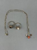 Jewellery: a 9ct yellow gold ring set a single citrine in a rubover mount, UK size M, together with 