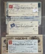 Scripophily: a collection of used cheques from the USA, Canada, New Zealand, Bank of New Zealand Dun