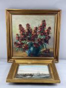 Artwork: Lars Kliim (1891-1942), Danish still life, vase of flowers on a table, sight size 42cm by 4