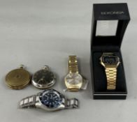 Watches: a boxed Stauer Excursion Divers watch, with blue dial and bezel; a boxed Sekonda LCD alarm 