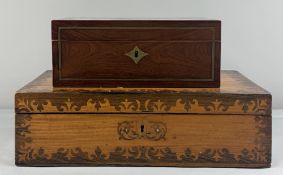 Woodenware: an early 19th century rosewood dressing case by M.Tait of 41, Cornhill, with recessed ca
