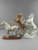 Ceramics: a rearing horse by Goldsheider with Myott Son & Co, dappled brown to a blue and white 
