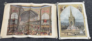 Posters: Crystal Palace Exhibition 1862, London Evening News supplement colour poster showing the Na