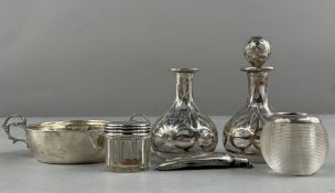 Silver: The John Ellis Collection- two white metal clad scent bottles, both bearing Gorham silver ha