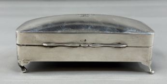 Silver: a weighted silk lined dome topped rectangular jewellery box by TH Hazelwood & Co, Birmin