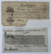 Banknotes: Yeovil Old Bank, For John Daniell, John Hutchings & G T Gollop, serial number R P 144