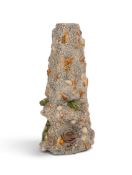 A rare section of a pottery fountain of Palissy type, 1st half 18th century, the conical form moulde