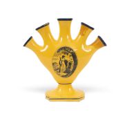 A Staffordshire pearlware tulipiere or quintal, c.1800-10, printed in black with scenes of Classical