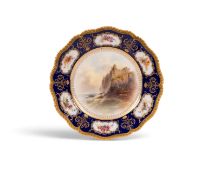 A Royal Worcester cabinet plate by John Stinton, date code for 1913, painted with a view of Tantallo