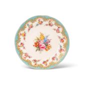 A Nantgarw cabinet plate, c.1818-20, probably decorated in the Sims workshop in London, the well wit