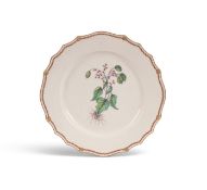 A Tournai botanical plate, c.1775-1800, from the service known as 'à l'herbier', well painted with a