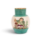 A Neale & Co lead-glazed stoneware jug, c.1800, moulded with a seated portrait of Toby Fillpot a