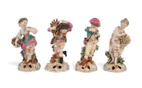 A set of four Derby figures of the French Seasons, c.1770, modelled as children, emblematic of Winte