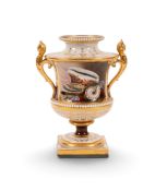 A Barr Flight and Barr (Worcester) two-handled vase, c.1810, finely painted with a cowry shell and o