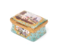 A South Staffordshire enamel patch box, c.1770, of rectangular form, the top painted with a figure a
